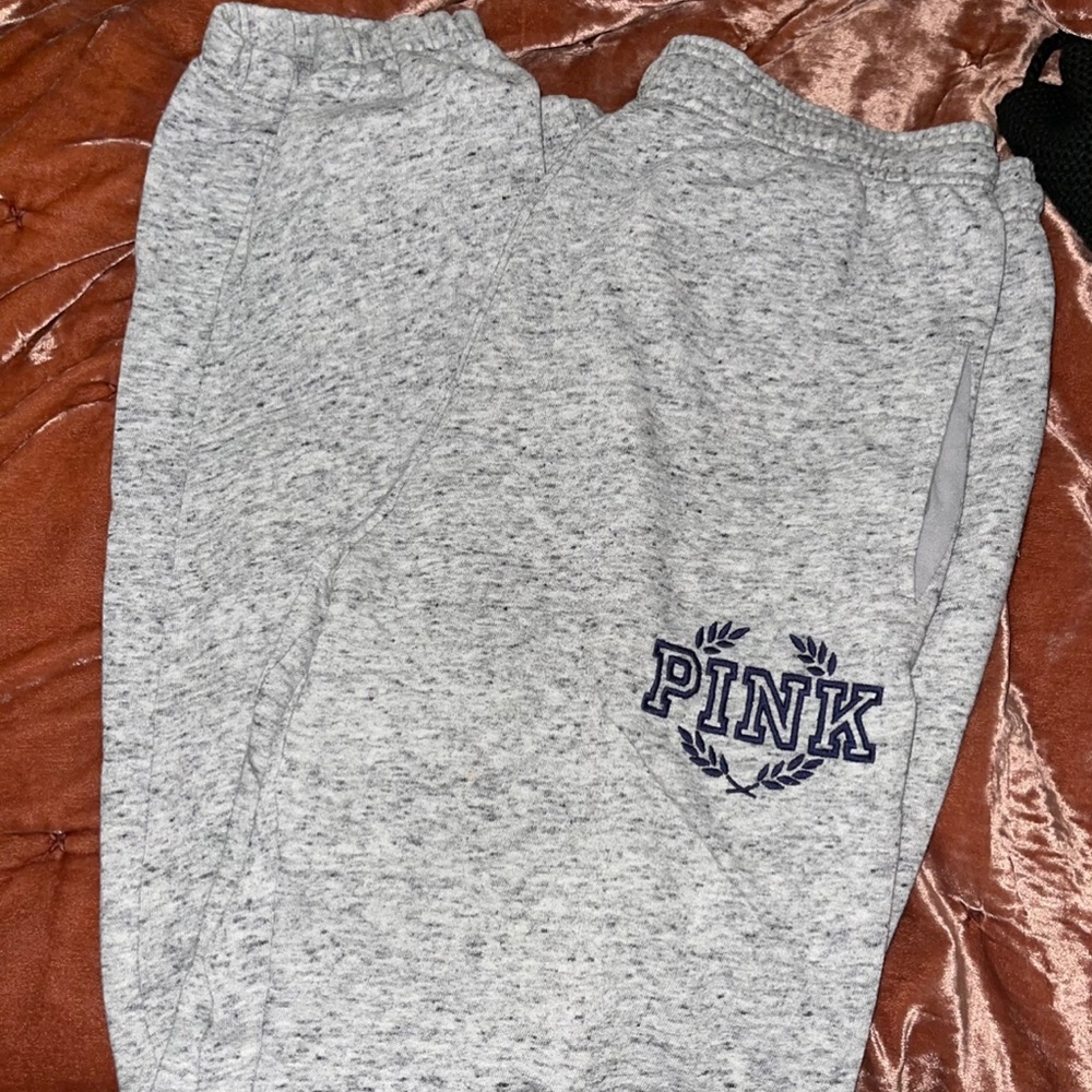 Pink grey sweat pants